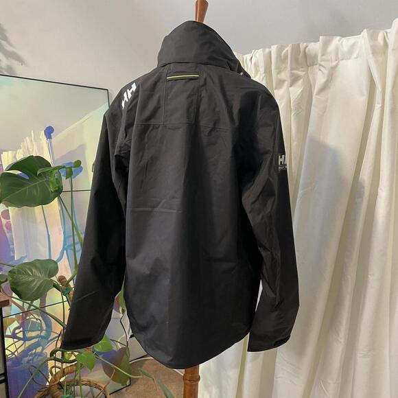 Black Helly Hansen waterproof jacket with hood size large - Picture 5 of 8